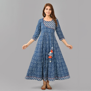 Ethnic Motifs Printed Cotton Maxi Dress